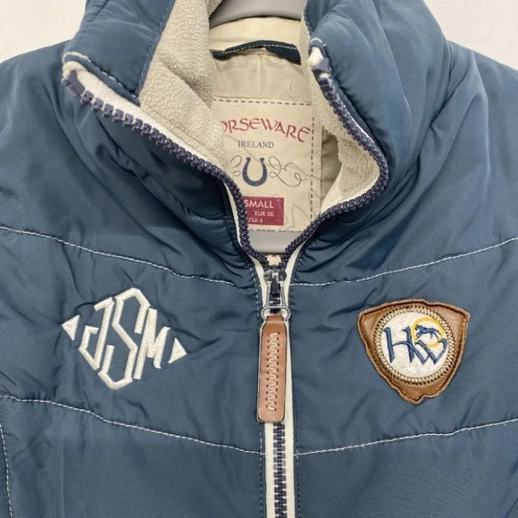 Horseware Ireland Navy Quilted Equestrian Riding Vest XS "ASM" MONOGRAMMED - Picture 2 of 9